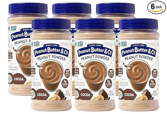 Peanut Butter & Co. Cocoa Peanut Powder, Non-GMO Project Verified, Gluten Free, Vegan, 6.5 Ounce Jars (Pack of 6)