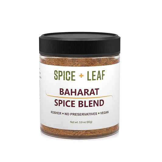 Premium Baharat Spice Blend by Spice + Leaf - Kosher, Vegan, Preservative Free Spice. Vegetarian, Dairy Free and Salt Free