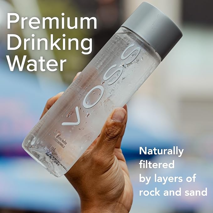 VOSS Premium Still Bottled Natural Water - BPA-Free - High Grade PET - Recyclable Plastic Bottles - Pure Drinking Water with Unique & Iconic Bottle Design - 12 Pack