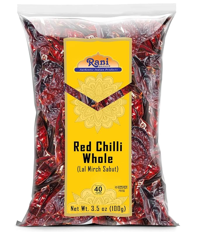 Rani Chilli Whole (Lal Mirch Sabut) 3.5oz (100g) ~ All Natural | Vegan | No Colors | Gluten Friendly | NON-GMO | Kosher