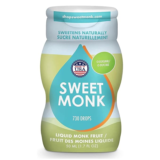 SweetMonk - 100% Pure Original Monk Fruit Sweetener Liquid Sugar Substitute - 1.7oz | No Water Added MonkFruit Extract | Zero Calorie Keto Friendly MonkFruit Drops | Vegan, Gluten Free | No Stevia