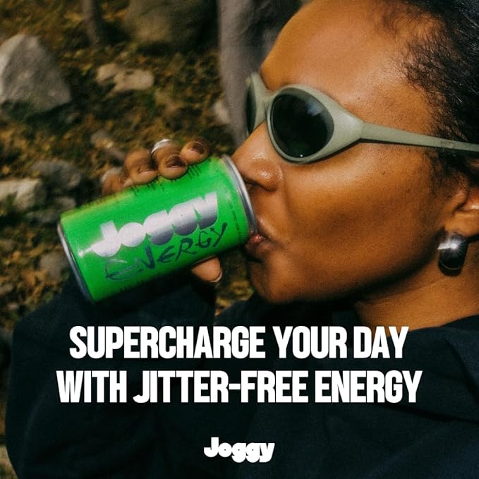 Joggy Organic Energy Drink | Pineapple Crush (4pk) | Clean Pre Workout Beverage with 150mg Guayusa Caffeine & No Added Sugar | Plant-Based, Gluten Free, Non-GMO, Vegan, Non-Jittery Focus Drink