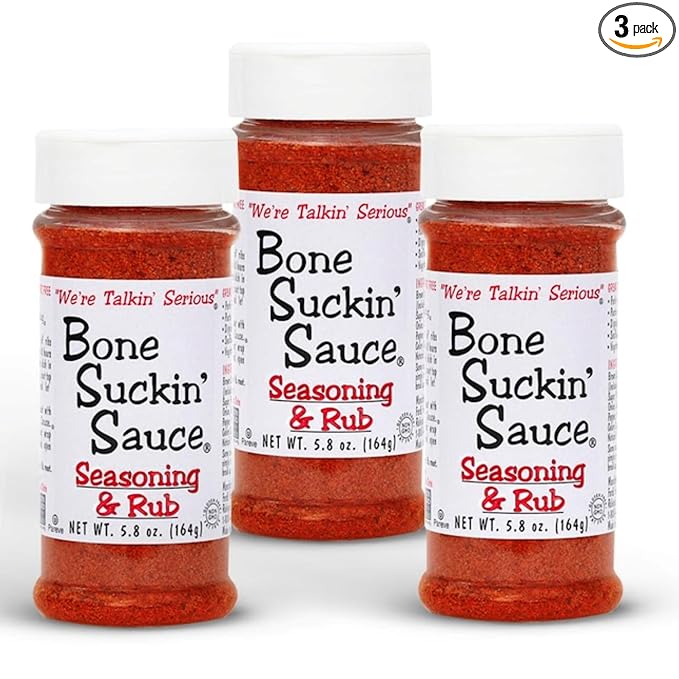 Bone Suckin' Original Seasoning & Rub, Gluten-Free, Non-GMO, Kosher, No Msg, Great on Ribs, Meat and Fish (5.8 Ounce, Pack of 3)
