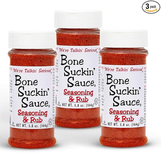 Bone Suckin' Original Seasoning & Rub, Gluten-Free, Non-GMO, Kosher, No Msg, Great on Ribs, Meat and Fish (5.8 Ounce, Pack of 3)