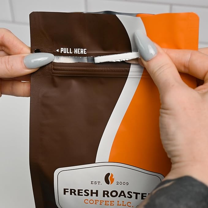 Fresh Roasted Coffee, Dark Brazil, 12 oz, Med-Dark Roast, Kosher, Whole Bean
