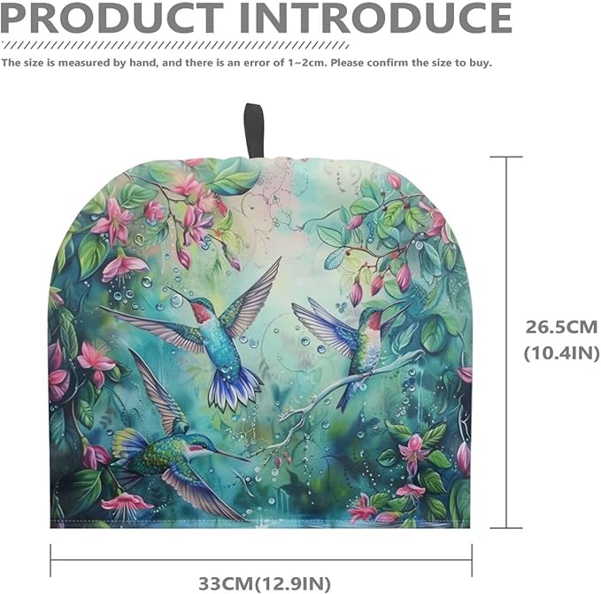 Hummingbird Tea Cozy for Teapot Insulated Floral Tea Pot Cover Kitchen Decoration Cattle Wildlife Thick Tea Pot Cozy for Keeping Warm
