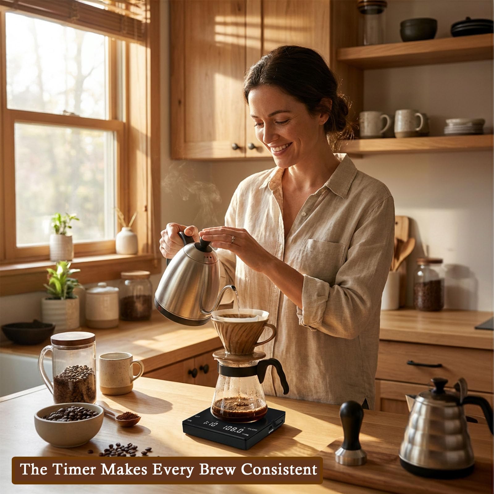 Coffee Scale with Timer, 0.1g Precision Mini Espresso Scale