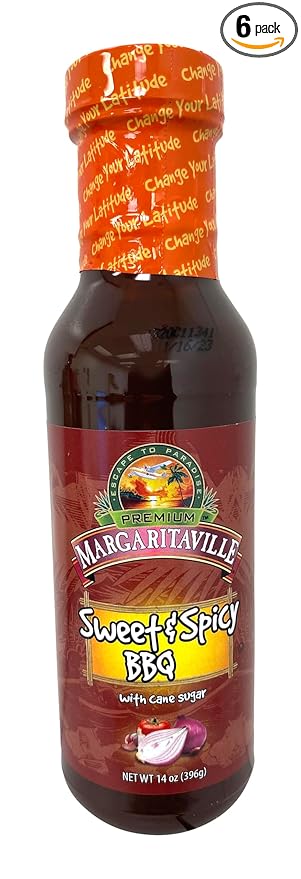 Margaritaville Caribbean BBQ Sauce, Sweet and Spicy, 17.5 Ounce (Pack of 6)