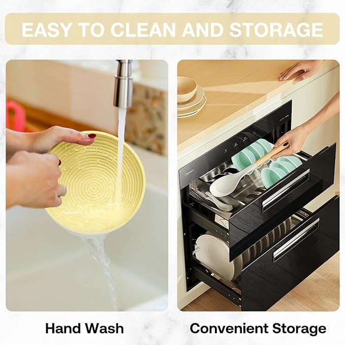 Silicone Banneton, Sourdough Bread Baskets (Set of 6, 5 Inch), Round Proofing Bread Bowls with Starter Kit, Bread Making Baking Supplies