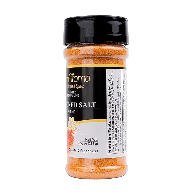 GranAroma Seasoned Salt, Savory Blend, Seasoning for Grilled Meats, Roasted Vegetables, and Soups (7.52 Ounce)