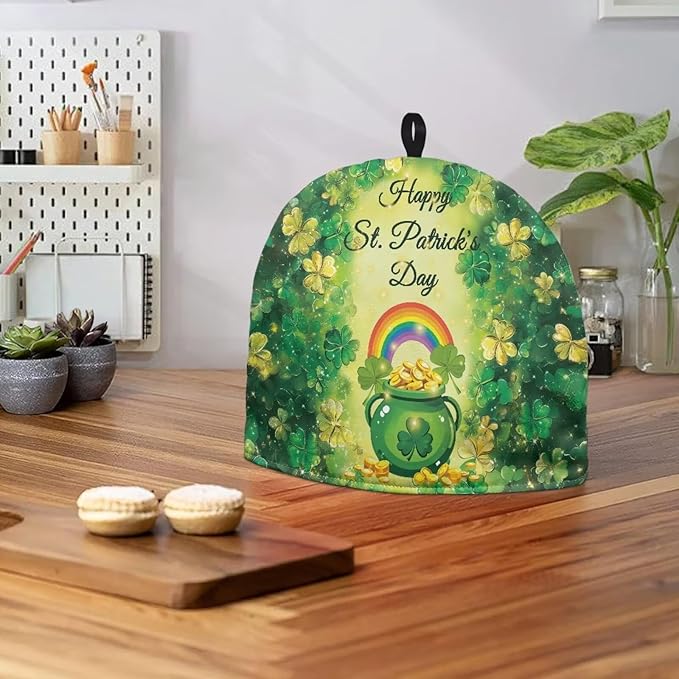 Hudotybom St Patrick Style Tea Cozy for Teapot - Insulated Large Cover to Keep Warm - Machine Washable Coffee Pot Cloth Cover - St Patrick Day Decorations