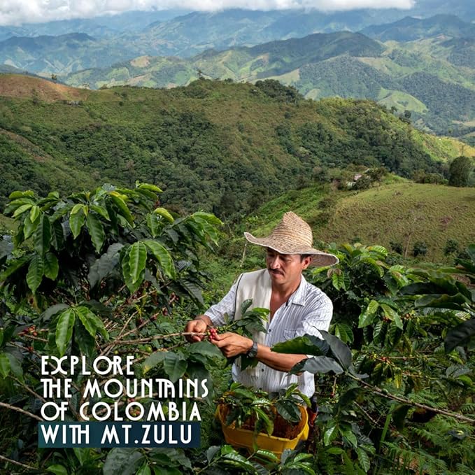 Mt Zulu Colombian Supremo ??Small Batch Artisanal Roast, Smooth & Balanced, Sun-Dried Microlot Gourmet Coffee Beans, 12 oz Bag