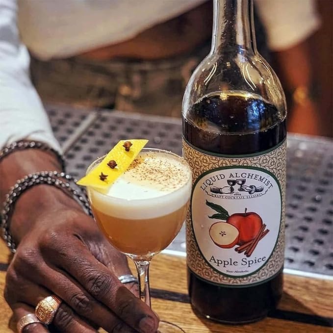 Liquid Alchemist Apple Spice Syrup for Cocktails - Real Ingredients Make our Apple Syrup for Drinks Perfect for a Fall Themed Old Fashioned Mix (12.7 oz)