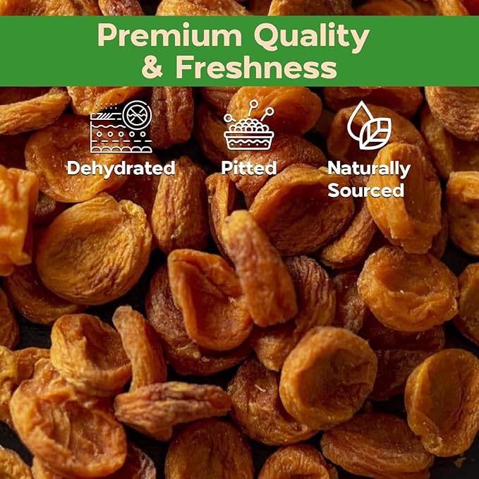 Sincerely Nuts - Dried Jumbo California Apricots | Two Lb. Bag | Dehydrated | Sweet Gourmet Snacking Food | Kosher and Gluten Free