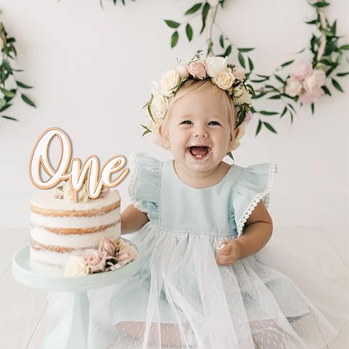 White One Cake Topper - First Birthday Cake Topper - One Cake Topper - Cake Smash (white one CT)