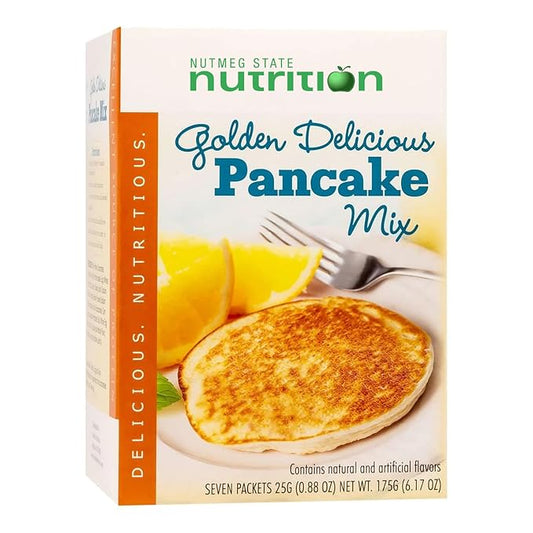 Nutmeg State Nutrition HealthyWise - High Protein Pancake Mix, 15g Protein, Low Carb, Low Calorie, Low Sugar, Healthy Breakfast Meal, KETO Friendly, 7 Servings Per Box (Golden Delicious, 1 Pack)
