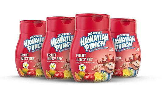 Hawaiian Punch, Fruit Juicy Red, Liquid Water Enhancer ??New, Better Taste! (4 Bottles, Makes 96 Flavored Water Drinks) ??Sugar Free, Zero Calorie