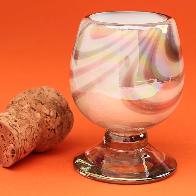 Authentic Mexican Tequila Hand Blown Shot Glasses - Set of 4-2 oz - Mini Glass Snifters - Heavy Base - Cognac (Mystic Orchid)