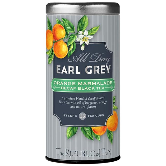 The Republic of Tea ??All Day Earl Grey Orange Marmalade Decaf Black Tea, Naturally decaffeinated, 36 Tea Bags