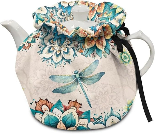 Azetc Tea Cozy for Teapot Insulated Dragonfly Teapot Cozy Western Tea Cosy for Teapot Dust Protector Southwestern Navajo Tea Cozy