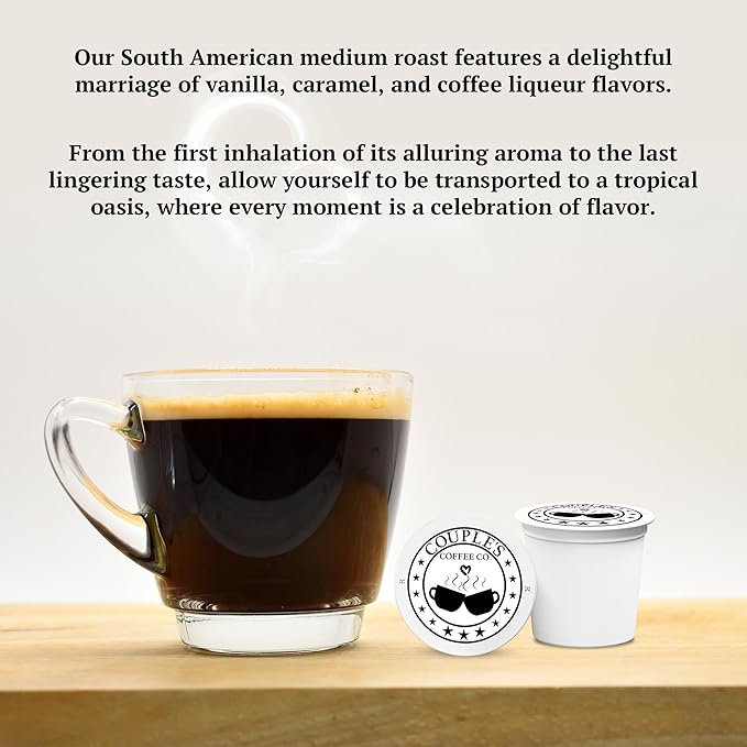 Couple's Coffee K-Cups | Gives Back to Military Families | Jamaican Me Crazy | Gourmet Flavored Coffee with Smooth Vanilla Caramel Flavors | Compatible with K-Cups & Single Serve Brewers | 24 Count