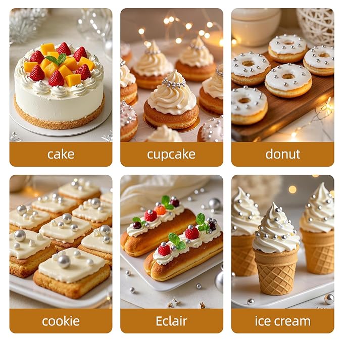 Silver Pearl Sprinkles,Edible Pearl Sugar Sprinkle for Cake Decorating,130g/4.58oz Mix Size,Halloween Baking Edible Cake Decorations,Cupcake Toppers,Cookie Decorating Donuts Ice Cream Toppings,Wedding Birthday Party Valentines Christmas Supplies