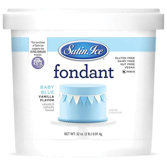 Satin Ice Baby Blue Fondant, Vanilla, 2 Pounds