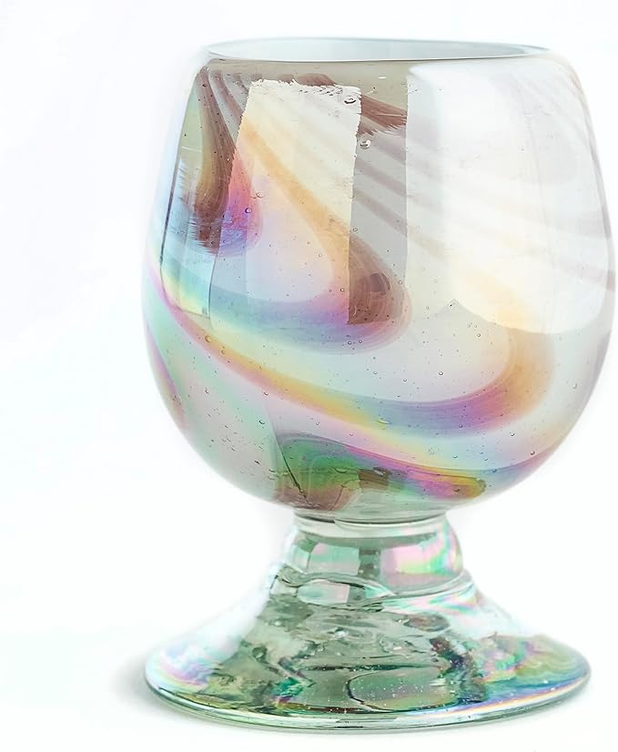 Authentic Mexican Tequila Hand Blown Shot Glasses - Set of 4-2 oz - Mini Glass Snifters - Heavy Base - Cognac (Mystic Orchid)