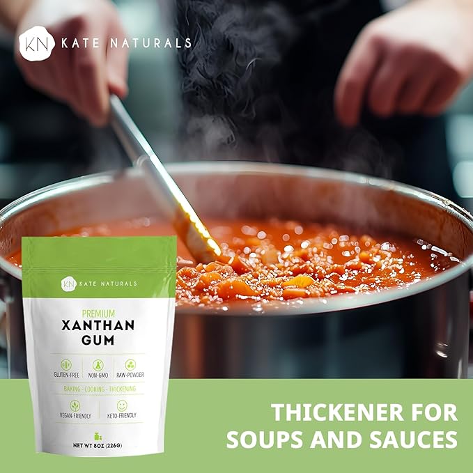 Kate Naturals Xanthan Gum for Baking, Ice Cream & Thickener (8oz, Gluten Free, Food Grade, Skin Care)