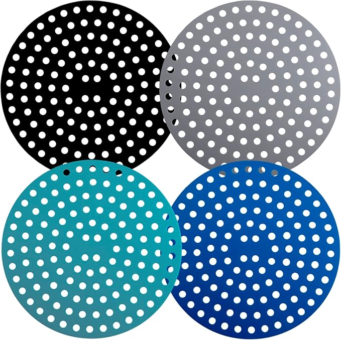 Silicone Air Fryer Liners, Dia 9" Reusable Air Fryer Silicone Liners 4 Pack, Easy Clean Air Fryer Accessories, Non Stick Airfryer Accessory Parchment Replacement Basket Liners Mixing Color