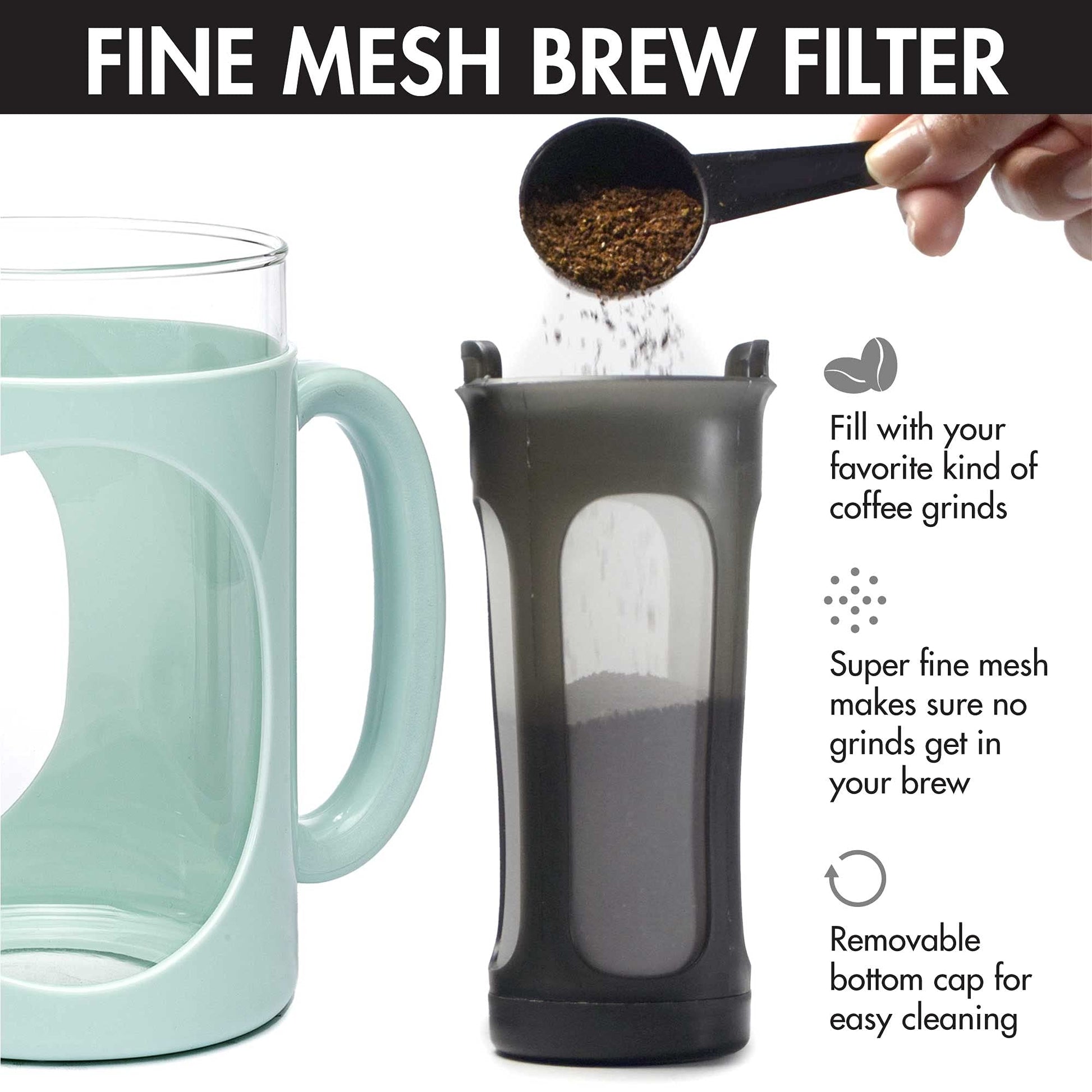 Primula Burke Deluxe Cold Brew Iced Coffee Maker, Comfort Grip Handle, Durable Glass Carafe