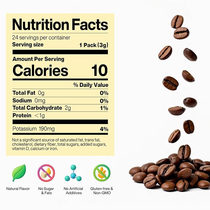 SATURNBIRD Coffee Instant Cold Brew, French Roast, Bold & Intense Blend of 100% Specialty Arabica, Enjoy Hot or Cold, Freeze Dried Iced Coffee, 24 Single Servings for Home, Travel, Office (NO.6)