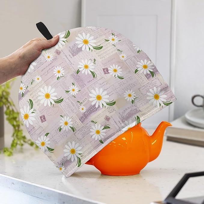 Generic Hudotybom Daisy Tea Cozy for Teapot Insulated Large Teapot Cover to Keep Warm Tea Kettle Cover Machine Washable Coffee Pot Cloth Covers Kitchen Home Decorations for Housewife Mom, CZA49