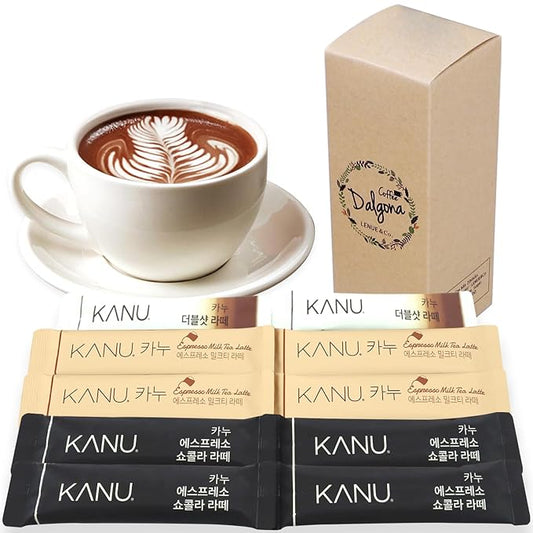 KANU Latte - Korean Maxim 3 in 1 Instant Coffee Variety Sample Packets with Gift Box Set, Camping Essentials, KANU Latte 3 Mix Combination 10 Sticks