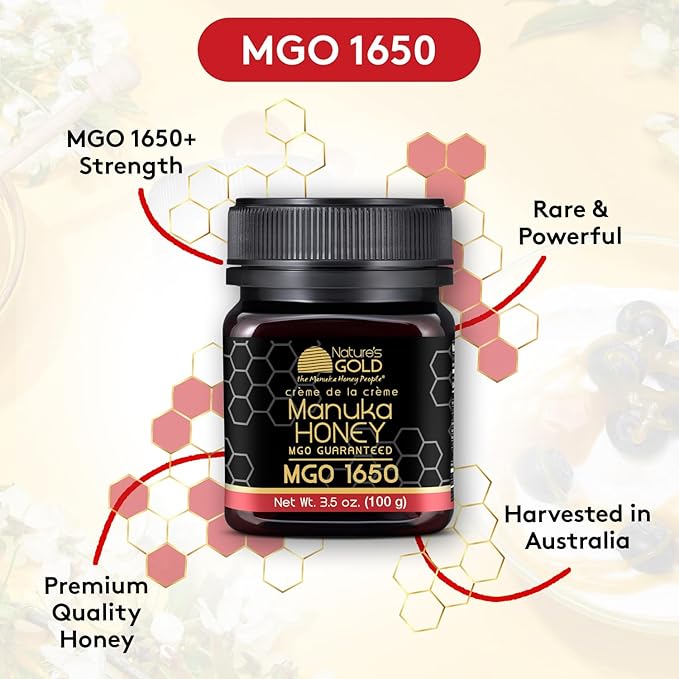 Nature’s Gold Raw Manuka Honey, Certified High MGO | Authentic MGO, 100% Pure Genuine Traceable Hive to Home
