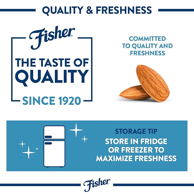 Fisher Chef's Naturals Unsalted Toasted Sliced Almonds 10oz Resealable Bag, Raw Nuts Perfect for Cooking, Baking & Snacking, Healthy Snacks for Adults, Vegan Protein, Keto Snack, Gluten Free