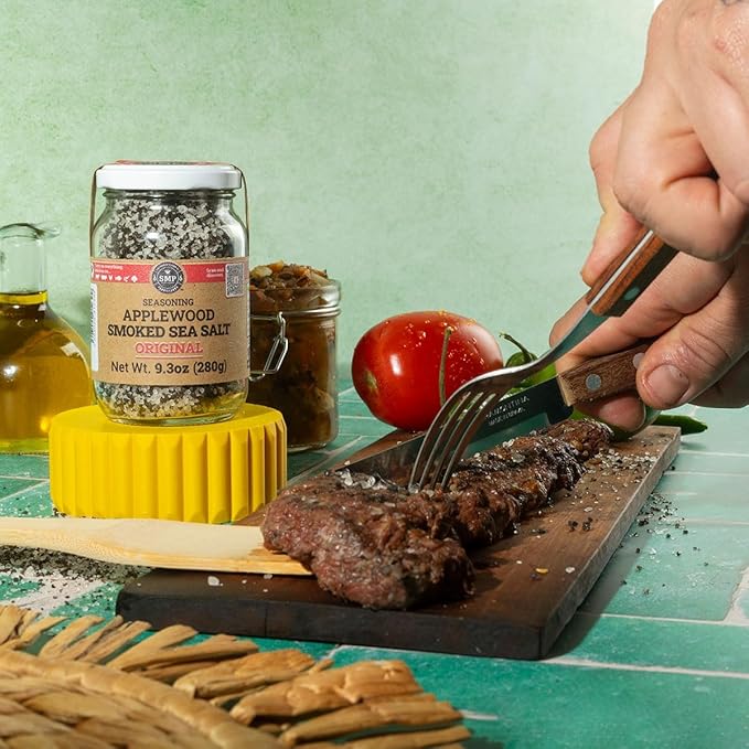 SMP Applewood Smoked Sea Salt 100% Natural Gourmet Finishing Salt, Cold Smoked for 10 Days, Rich &