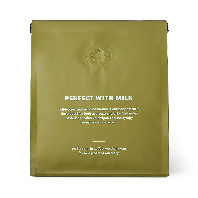 PARTNERS COFFEE ROASTERS - Whole Bean Coffee (Manhattan - Dark Roast) 12oz - Rich, Deep, & Flavorful Omniroast - Baker's Chocolate, Caramel, Maple Syrup - Coffee Beans - Roasted in New York City