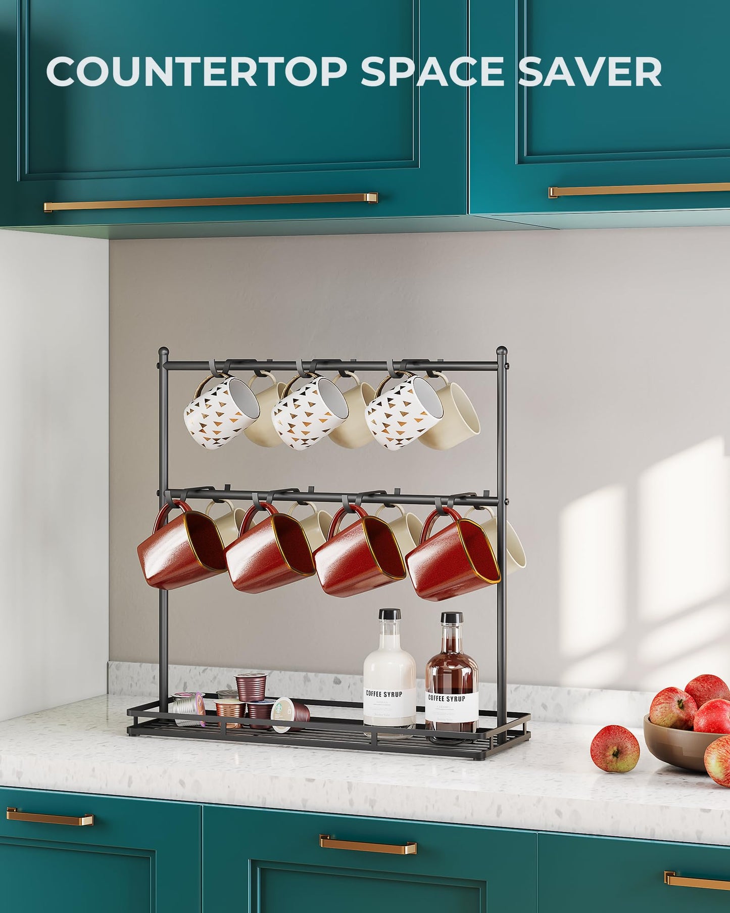 OROPY Coffee Mug Holder for Countertop, Mug Tree Rack with Heavy Duty Base