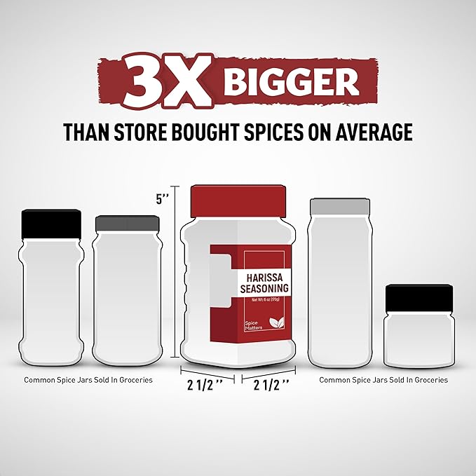 Eastanbul Harissa Seasoning, 6oz, Harissa, Asian Spices and Seasonings, Perfect Spice Blend with Chili Peppers, Paprika, Garlic, Cumin, Coriander, and Cayenne, Very Low Sodium, No MSG, No Filler