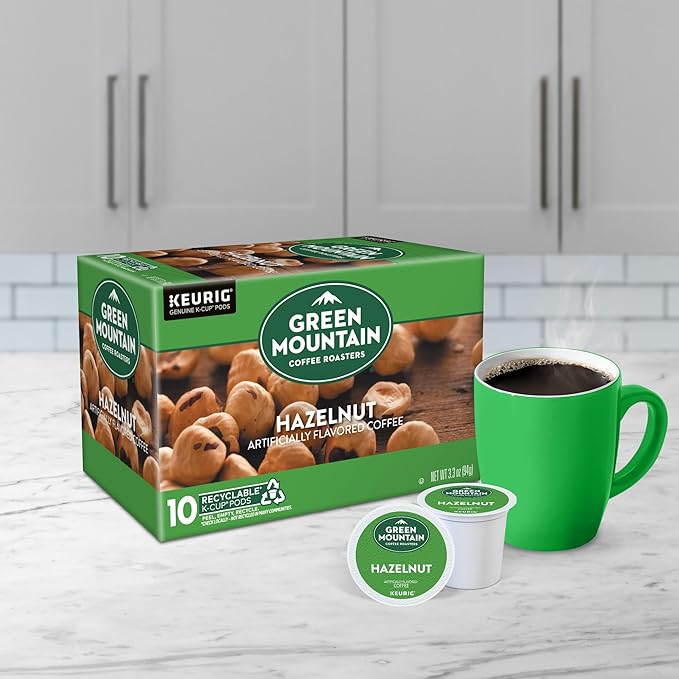 Green Mountain Coffee Roasters Hazelnut, Keurig Single Serve K-Cup Pods, Light Roast Coffee, 60 Count, (6 Packs of 10)