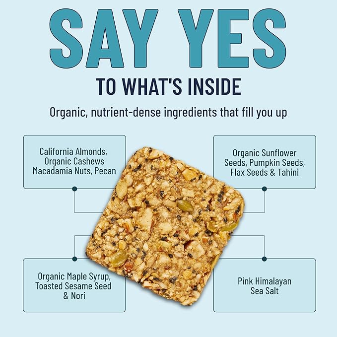 YES Bar ??Black Sesame Sea Salt ??Plant Based Protein, Decadent Snack Bar ??Vegan, Paleo, Gluten Free, Dairy Free, Low Sugar, Healthy Snack, Breakfast, Low Carb, Keto Friendly (Pack of 6)