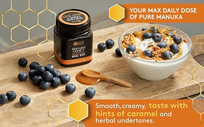 Nature’s Gold Raw Manuka Honey, MGO 829+ | Authentic MGO, Australian Honey, Non-GMO, 100% Pure Genuine Traceable from Hive to Home