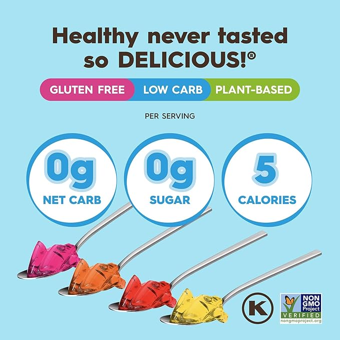 Simply Desserts Sugar-Free Jel Variety 4-Pack (Raspberry, Peach, Orange, Strawberry) ??Vegan Dessert, Keto Snacks, Diabetic Friendly & Kosher, 1.7 Oz Ea