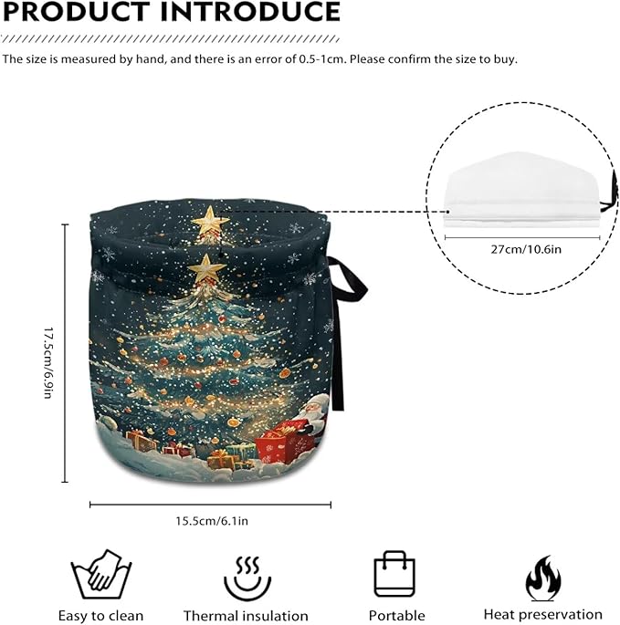 Christmas Tree and Santa Claus Tea Kettle Dust Cover Santa Claus Tea Insulated Cosy for Home Decor Tea Cozies Covers for Breakfast Warmer Tea Kettle Quilt for Hotel Restaurant Tea Party