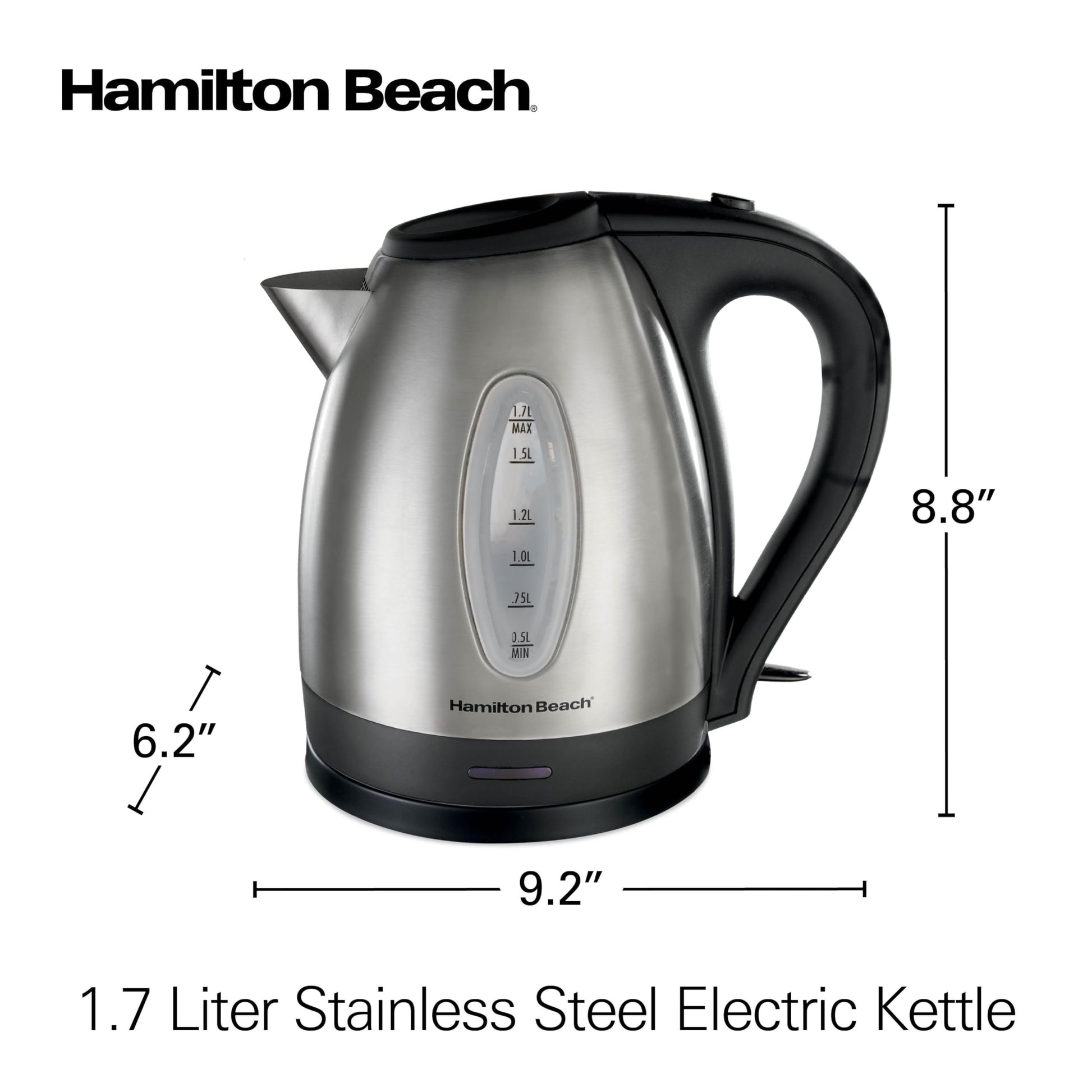 Hamilton Beach 1.7 Liter Electric Tea Kettle, Water Boiler & Heater