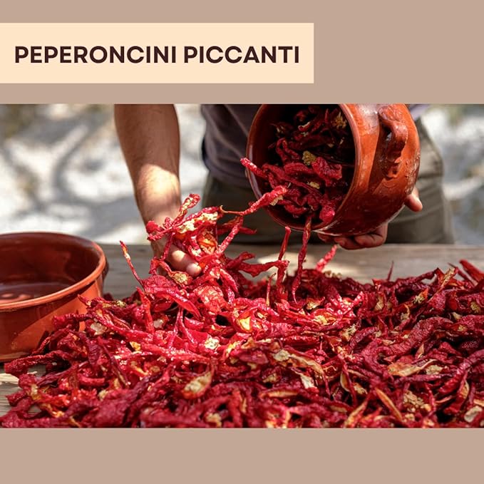 ARTIGIANI DEI SAPORI - Crushed Hot Red Chili Pepper Flakes, 3.5 oz Bag, Spicy Herb Seasoning, Italian Pepperoncino, Packed in Calabria