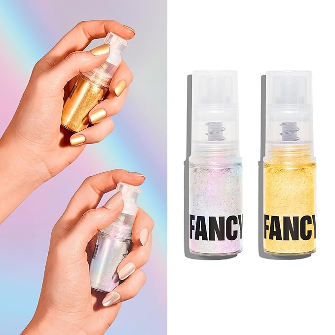 Fancy Sprinkles Fancy Dust Duo Premium Edible Glitter Spray for Sparkling Food & Drinks No Taste or Texture (4gm, Moonstone & Fool's Gold Edible Glitter)
