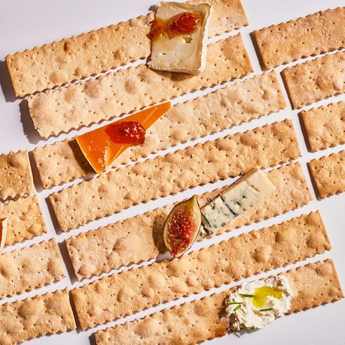 Rustic Bakery Handmade Sourdough Flatbread - Olive Oil & Sel Gris - Sea Salt Charcuterie Crackers - Artisan Crackers for Cheese Platter or Snacking - Made in California - Pack of 4, 6 Oz Trays
