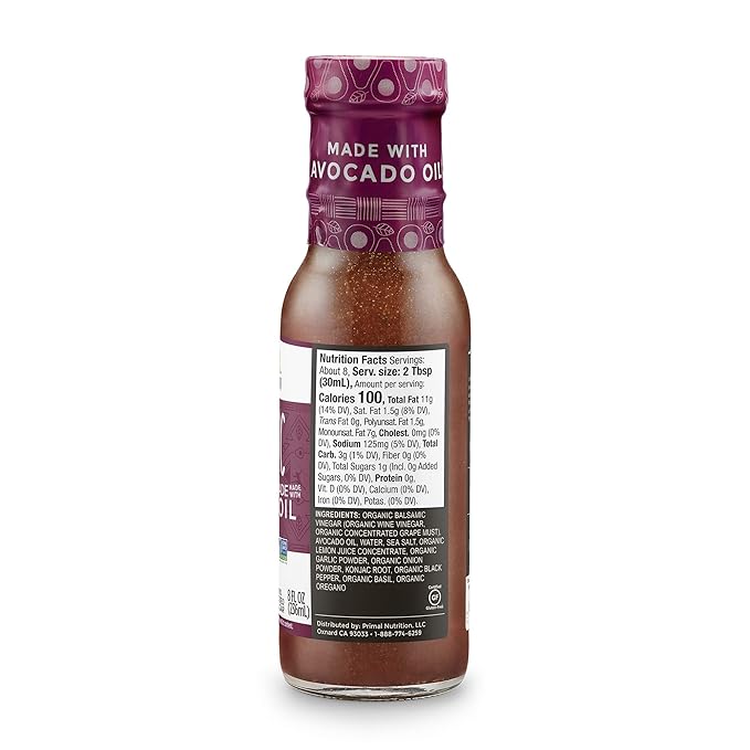 Primal Kitchen Italian Dressing, Balsamic Vinaigrette, and Greek Dressing & Marinade, Made with Avocado Oil, 8 Fluid Ounces, Variety Pack of 3